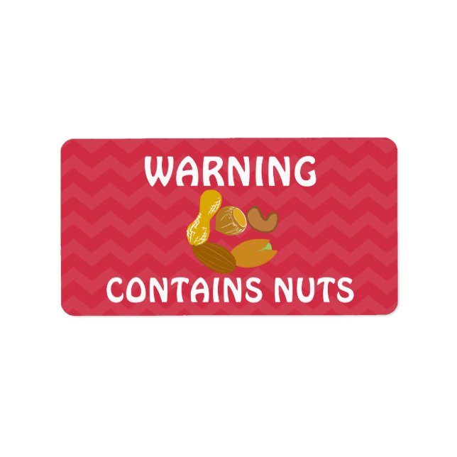 Enthält Peanuts Nüsse Warnkleber für Lebensmittela Adressaufkleber (Vorne)
