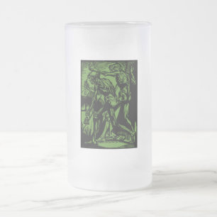 Enthüllte Schrecken toter Bergleute zu Halloween Mattglas Bierglas