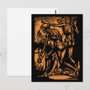 Enthüllte Schrecken toter Bergleute zu Halloween Postkarte
