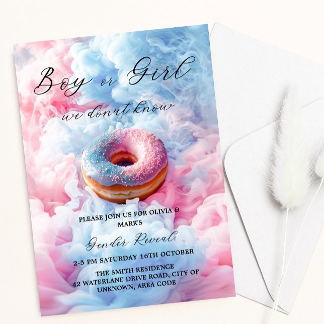 Enthüllung des Gender-Genders in Blau und Rosa Don Einladung (Von Creator hochgeladen)