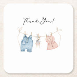 Enthüllung des Geschlechts in blau und rosa Rechteckiger Pappuntersetzer