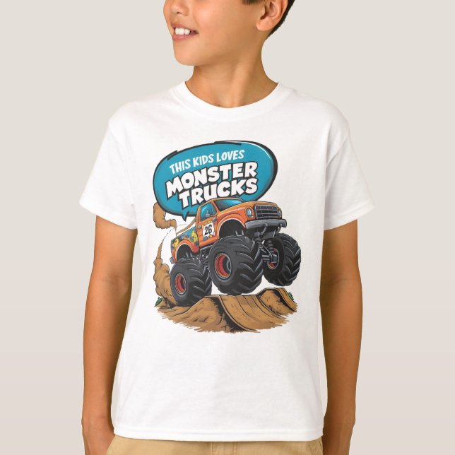 Enthusiastischer Kid- und Monster-Truck T-Shirt (Vorderseite)