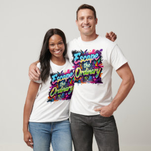 Entkomme dem gewöhnlichen Neon-Graffiti-Kunstwerk T-Shirt
