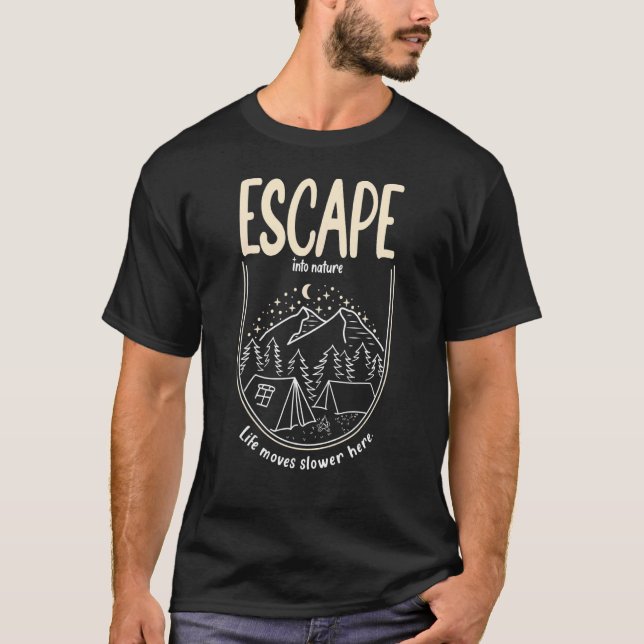 Entkommen in das Leben der Natur bewegt sich langs T-Shirt (Vorderseite)