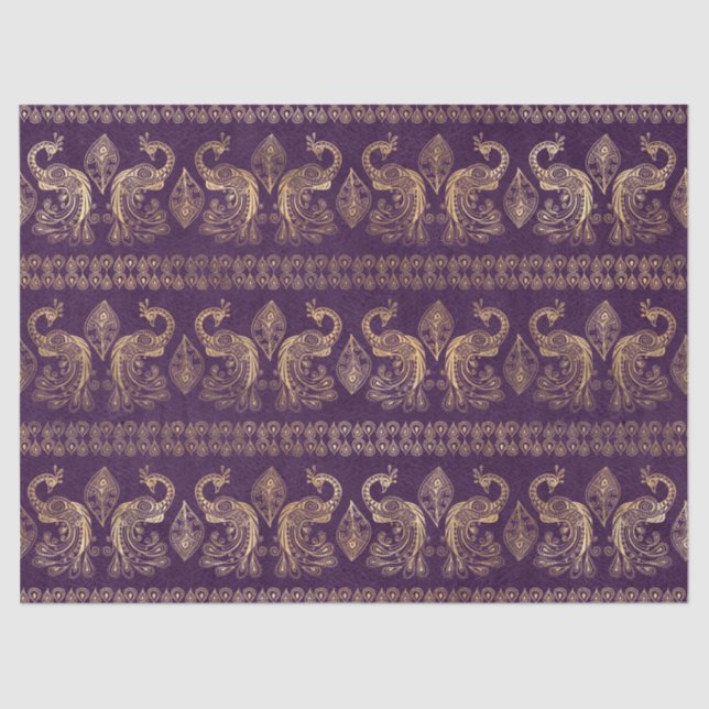 Entkoppelung von Boho Lila und Gold Seidenpapier (Vorderseite)