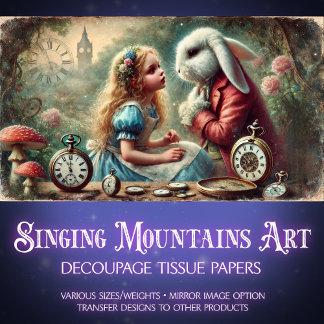 Entkopplung des Vintagen Alice- und Kaninchenwalde Seidenpapier