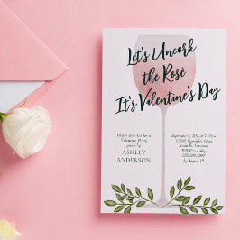 Entkorken Sie das Rosé Wine Valentine's Day Party Einladung