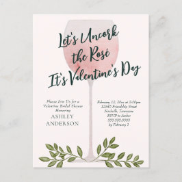 Entkorken Sie die Rosé Valentine Bridal Dusche Ein Postkarte