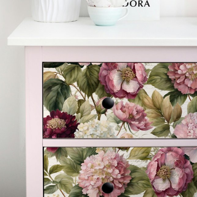 Entkundung des Vintagen Blumenmostes Pink Peony Hy Seidenpapier (Von Creator hochgeladen)