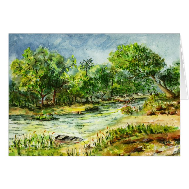 Entlang dem Ocklawaha Fluss-alten Florida-Aquarell (Vorderseite (Horizontal))