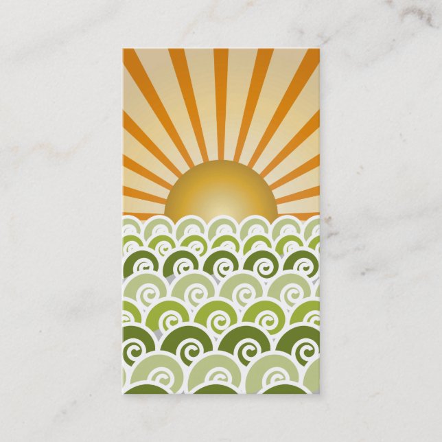 Entlang der grünen Visitenkarte von Waves (Vorderseite)