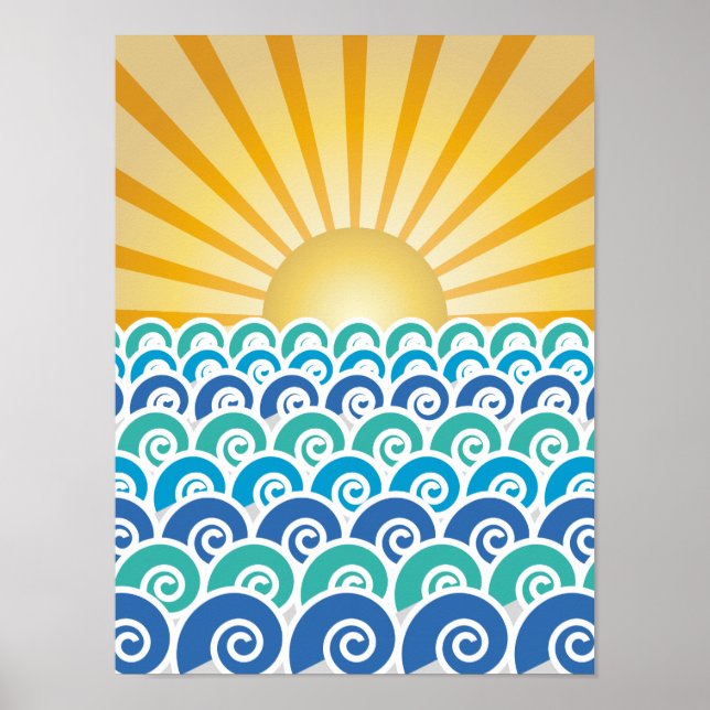 Entlang des Waves Blue Poster (Vorne)