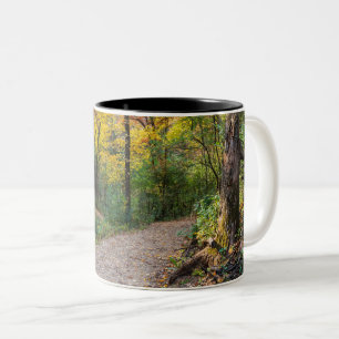 entlang kurvenreicher Waldwege von lebanon Hügeln Zweifarbige Tasse