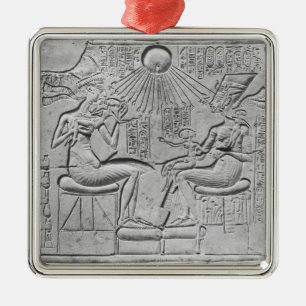 Entlastung, die das Aten gibt das Leben darstellt Silbernes Ornament