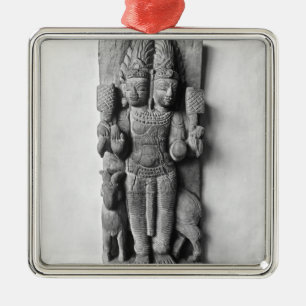 Entlastung, die ein doppelköpfiges Bild von Agni Silbernes Ornament