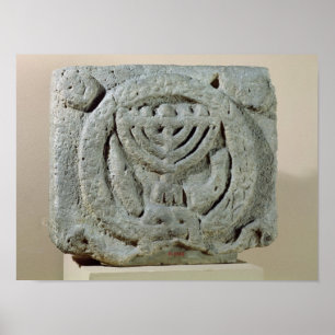 Entlastung, die ein menorah darstellt poster