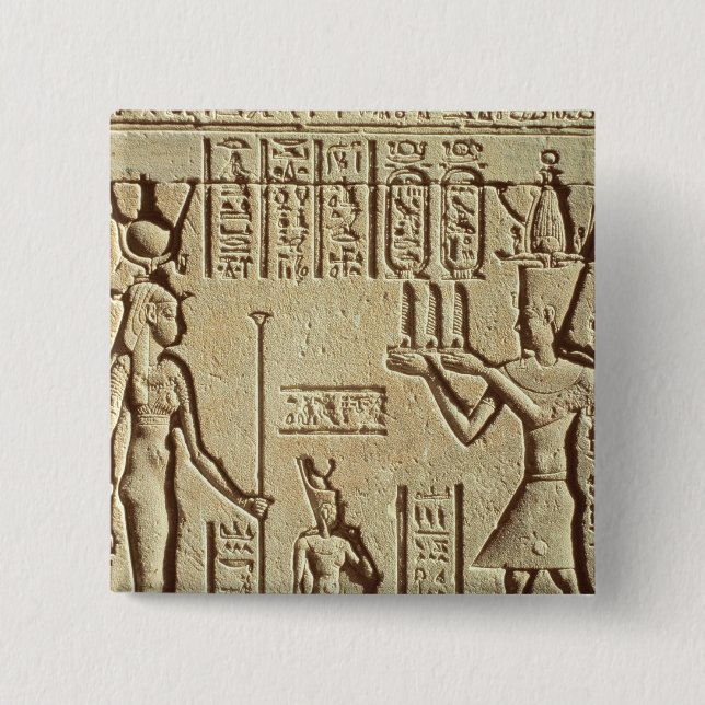 Entlastung, die ein Pharao darstellt Button (Vorderseite)