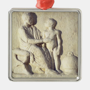 Entlastung, die einen Besuch zum Doktor darstellt Silbernes Ornament