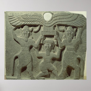 Entlastung, die Gilgamesh zwischen zwei darstellt Poster