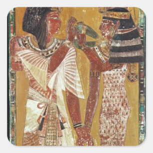 Entlastung, welche die Göttin Hathor Platzierung Quadratischer Aufkleber