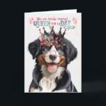 Entlebucher Mountain Dog Queen Funny Birthday Karte<br><div class="desc">Eine lustige Geburtstagskarte für die Mutter eines Entlebucher Mountain Hundes, die glaubt, dass ihre Mutter eine Königin ist und eine Krone verdient.</div>