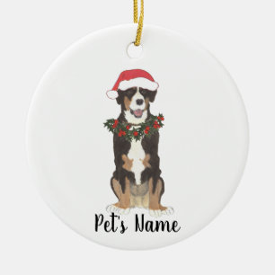 Entlebucher Mountain Dog Weihnachten Keramik Ornament