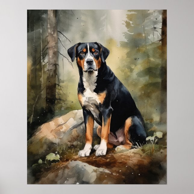 Entlebucher Mountain Hund Art Print Poster (Vorne)