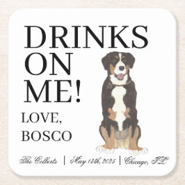 Entlebucher Mountain Hund Hochzeit Rechteckiger Pappuntersetzer