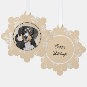 Entlebucher Mountain Hunde Malerei Original Hunde  Ornament Karte