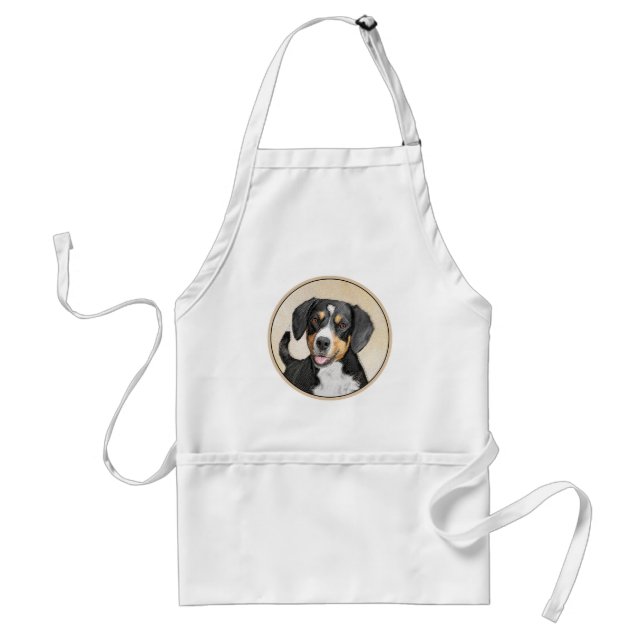 Entlebucher Mountain Hunde Malerei Original Hunde  Schürze (Vorne)