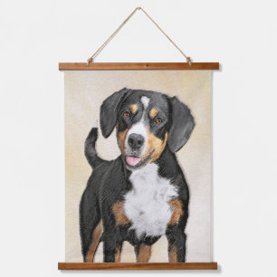 Entlebucher Mountain Hunde Malerei Original Hunde  Wandteppich Mit Holzrahmen