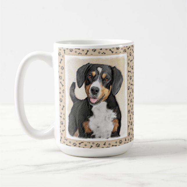 Entlebucher Mountain Hunde Malerei - Originelle Ku Kaffeetasse (Links)