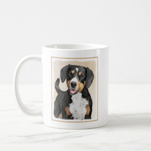 Entlebucher Mountain Hunde Malerei - Originelle Ku Kaffeetasse (Links)