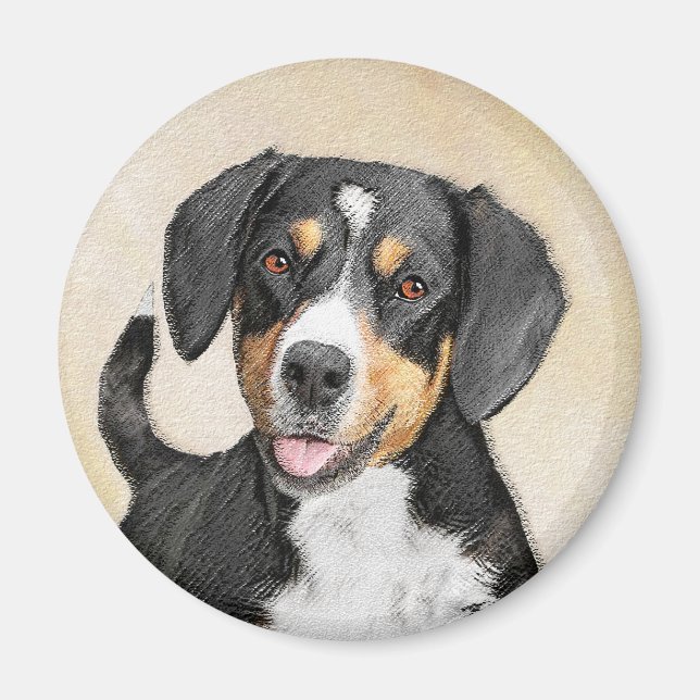 Entlebucher Mountain Hunde Malerei - Originelle Ku Magnet (Vorne)