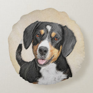 Entlebucher Mountain Hunde Malerei - Originelle Ku Rundes Kissen