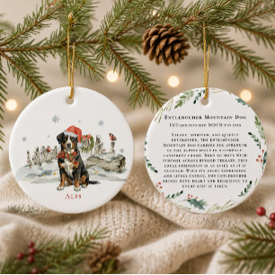 Entlebucher Sennenhund Monogramm Keramik Ornament