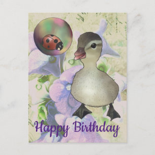 Entlein mit Seifenblase Postkarte