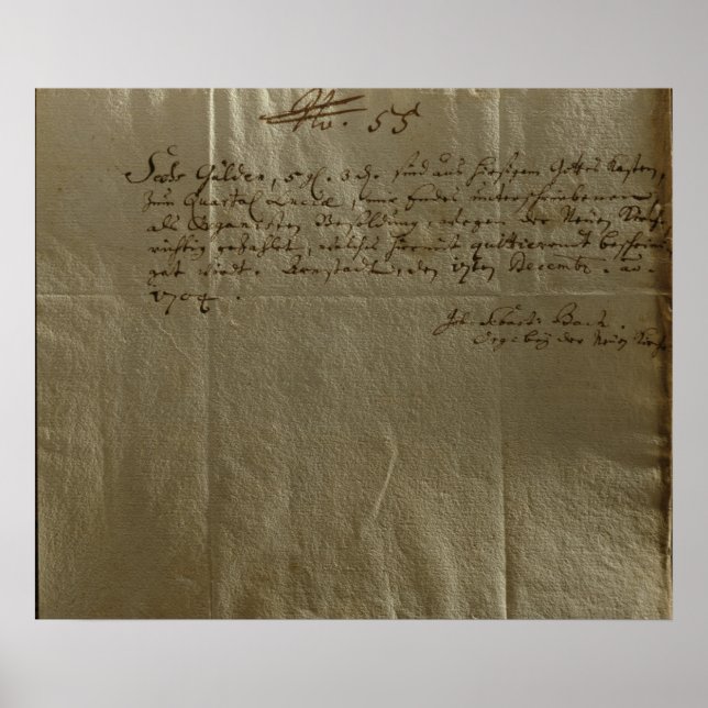 Entlohnung Eingang, 17. Dezember 1704 Poster (Vorne)