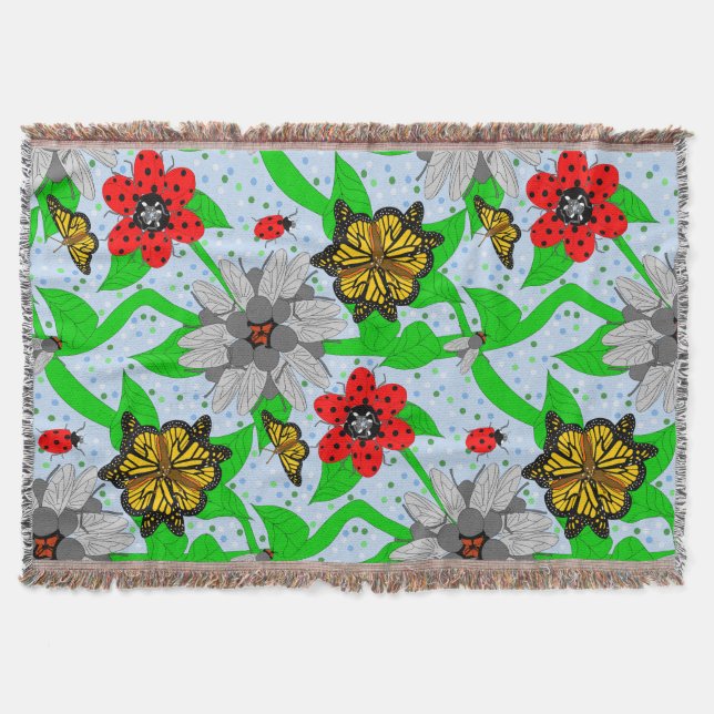 Entomologen Bouquet Throw Blanket Decke (Vorderseite)