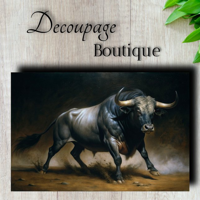 Entpacken von Bull Seidenpapier (Charging Bull Decoupage Tissue Paper)