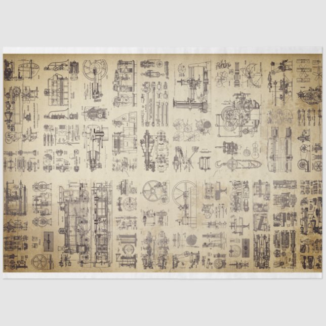 Entpackpapier für Dampfmechaniken Seidenpapier (Vorderseite)