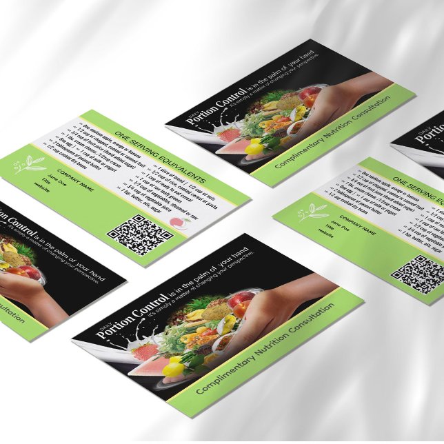 Entraînement de Cartes de visite avec offre spécia (Elevate your nutrition coaching with business cards designed for advocates of healthy eating.)