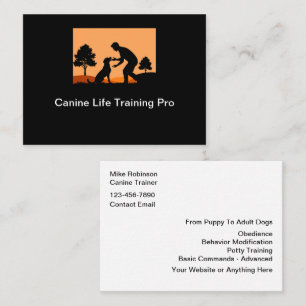 Entraînement des chiens Cartes de visite simples