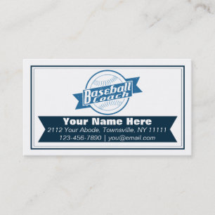 Entraîneur de baseball Cartes de visite personnali