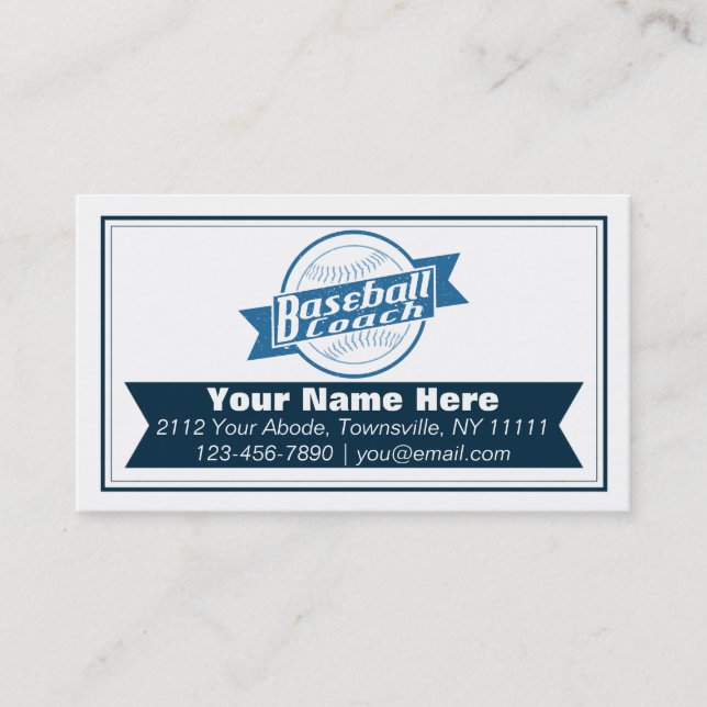 Entraîneur de baseball Cartes de visite personnali (Devant)