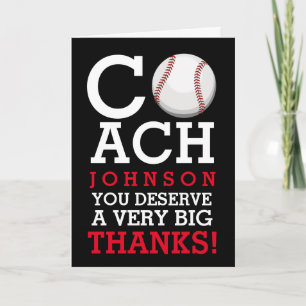 Entraîneur de baseball Nom personnalisé Merci