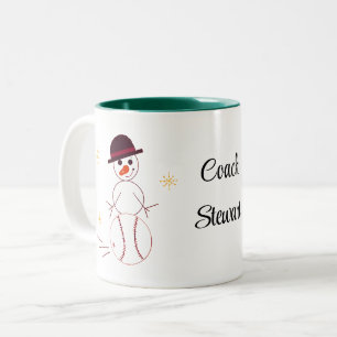 Entraîneur de baseball Snowman Mug de café personn