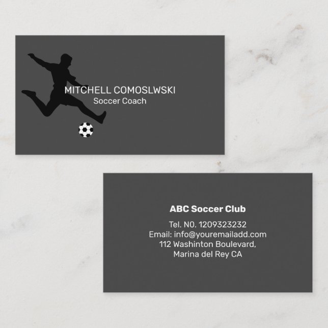 Entraîneur de football professionnel Carte de visi (Devant / Derrière)