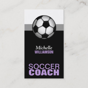 Entraîneur de football violet et noir Cartes de vi