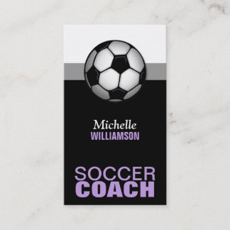 Entraîneur de football violet et noir Cartes de vi